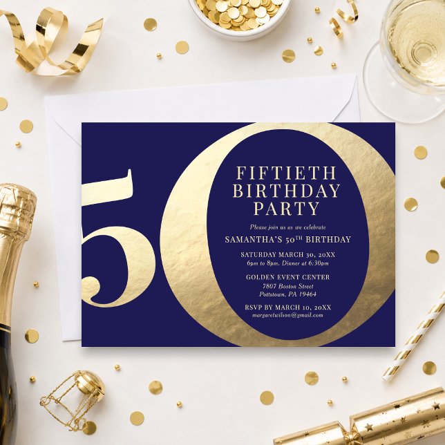Invitation Fête d'anniversaire de 50 ans (Créateur téléchargé)