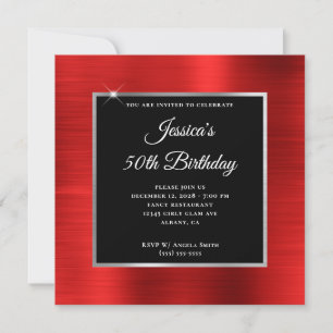 Invitation Fête d'anniversaire de 50 ans avec feuille d'alumi