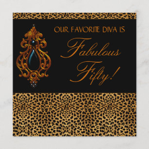 Invitation Fête d'anniversaire de 50 ans de la Diva Léopard F