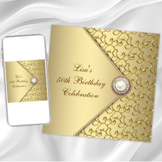 Invitation Fête d'anniversaire de 50 ans de la femme perle d'