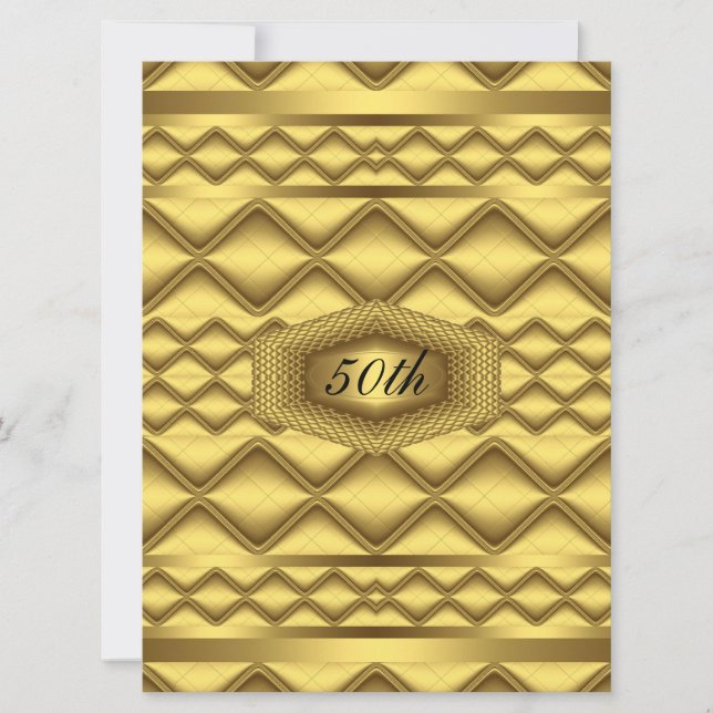 Invitation Fête d'anniversaire de 50 ans en or (Devant)