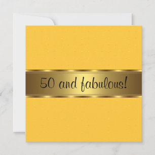 Invitation Fête d'anniversaire de 50 ans en or jaune fabuleux