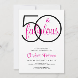 Invitation Fête d'anniversaire de 50 ans Fifty et Fabuleux