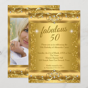 Invitation Fête d'anniversaire de 50 ans merveilleux photo sc