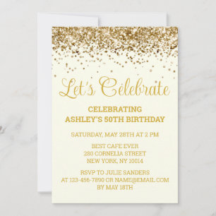 Invitation Fête d'anniversaire de 50 ans personnalisée avec p