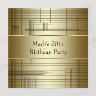 Invitation Fête d'anniversaire de 50 ans pour homme avec rayu