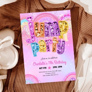 Invitation Fête d'anniversaire de 5 ans au parc de trampoline