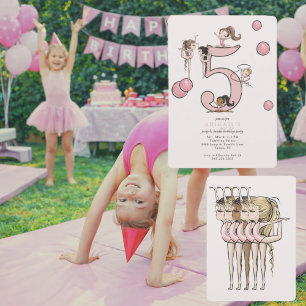 Invitation Fête d'anniversaire de 5 ans de Gymnastique Saut &