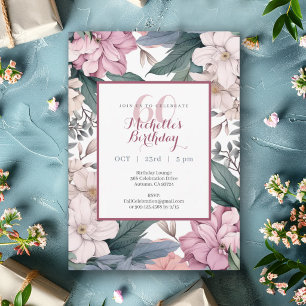 Invitation Fête d'anniversaire de 60 ans au jardin floral aqu