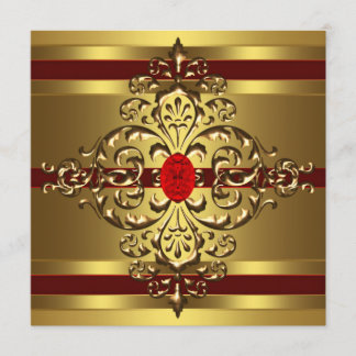 Invitation Fête d'anniversaire de 60 ans de femme rouge rubis