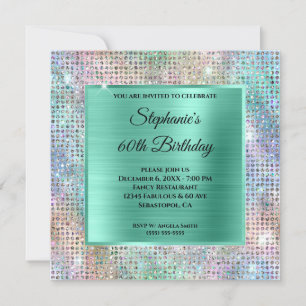 Invitation Fête d'anniversaire de 60 ans en feuille de métal 
