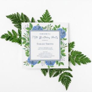 Invitation Fête d'anniversaire de 75 ans aux Hortensias Bleus