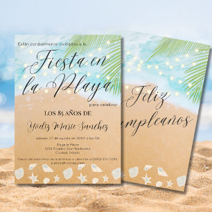 Invitation Fête d'anniversaire de 85 ans sur la plage de palm