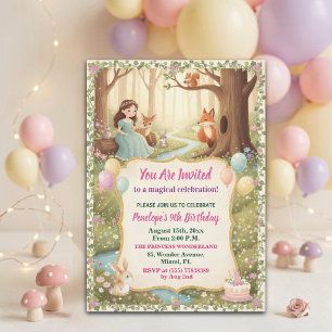 Invitation Fête d'anniversaire de 9 ans de la princesse avec