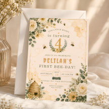 Fête d'anniversaire de abeille miel florale jardin