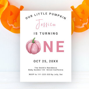 Invitation Fête d'anniversaire de Baby Pumpkin 1 an 