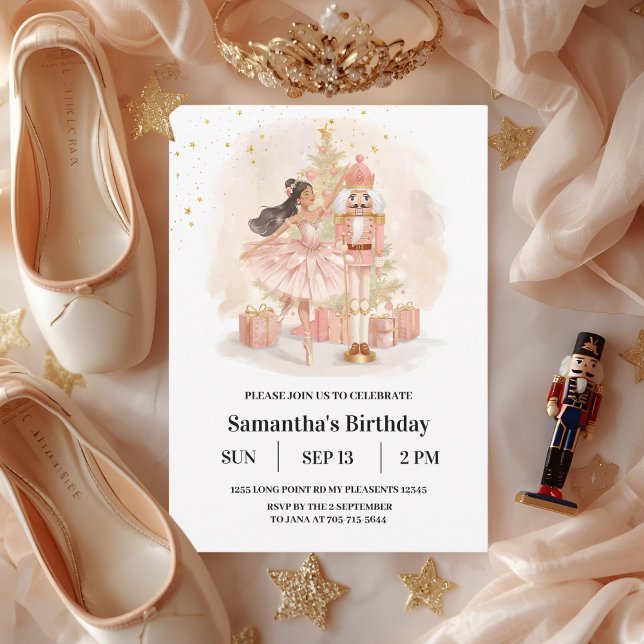 Invitation Fête d'anniversaire de Ballerine Casse-Noisette |  (Créateur téléchargé)