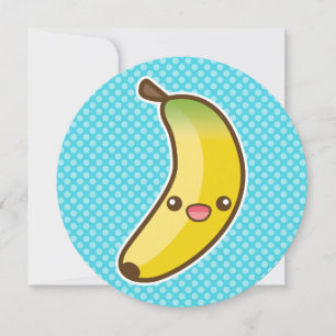 Invitation Fête d'anniversaire de banane Kawaii