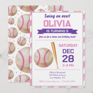Invitation Fête d'anniversaire de baseball