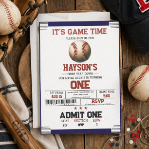 Invitation Fête d'anniversaire de baseball de la première ann