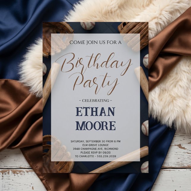 Invitation Fête d'anniversaire de baseball pour adultes (Créateur téléchargé)