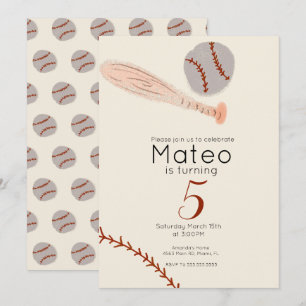 Invitation Fête d'anniversaire de baseball vintage