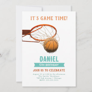 Invitation Fête d'anniversaire de basket-ball