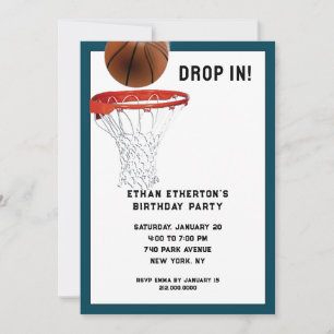 Invitation Fête d'anniversaire de basket-ball