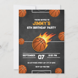 Invitation Fête d'anniversaire de basket-ball