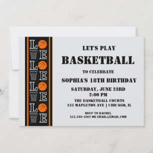 Invitation Fête d'anniversaire de basket-ball, Joueur de bask