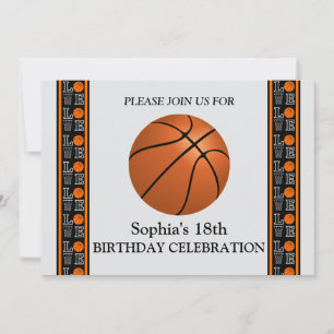 Invitation Fête d'anniversaire de basket-ball, Joueur de bask