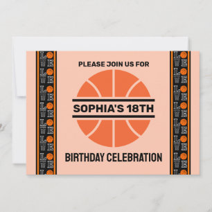 Invitation Fête d'anniversaire de basket-ball, Joueur de bask