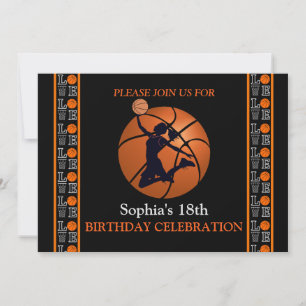Invitation Fête d'anniversaire de basket-ball, Joueur de bask