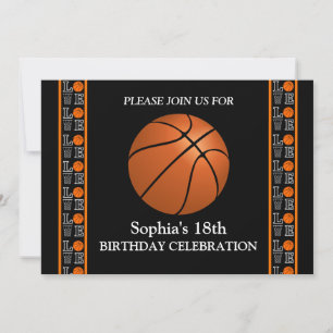 Invitation Fête d'anniversaire de basket-ball, Joueur de bask