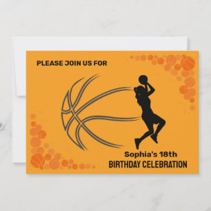 Invitation Fête d'anniversaire de basket-ball, Joueur de bask