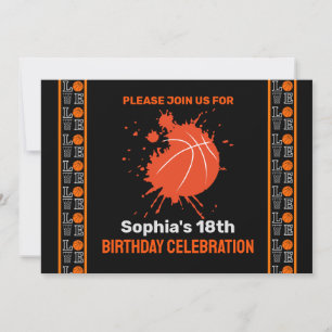 Invitation Fête d'anniversaire de basket-ball, Joueur de bask