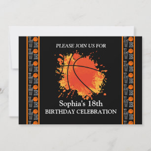 Invitation Fête d'anniversaire de basket-ball, Joueur de bask