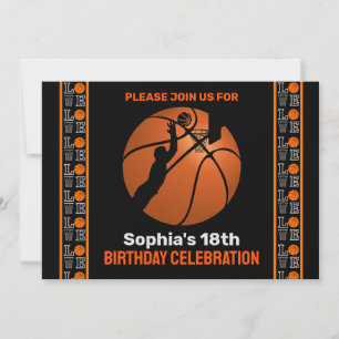 Invitation Fête d'anniversaire de basket-ball, Joueur de bask