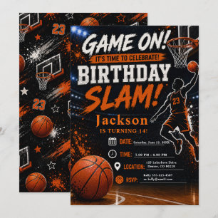 Invitation Fête d'anniversaire de basketball