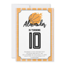 Fête d'anniversaire de basketball Rayures orange