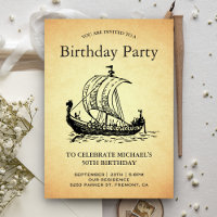 Fête d'anniversaire de bateau Viking vintage