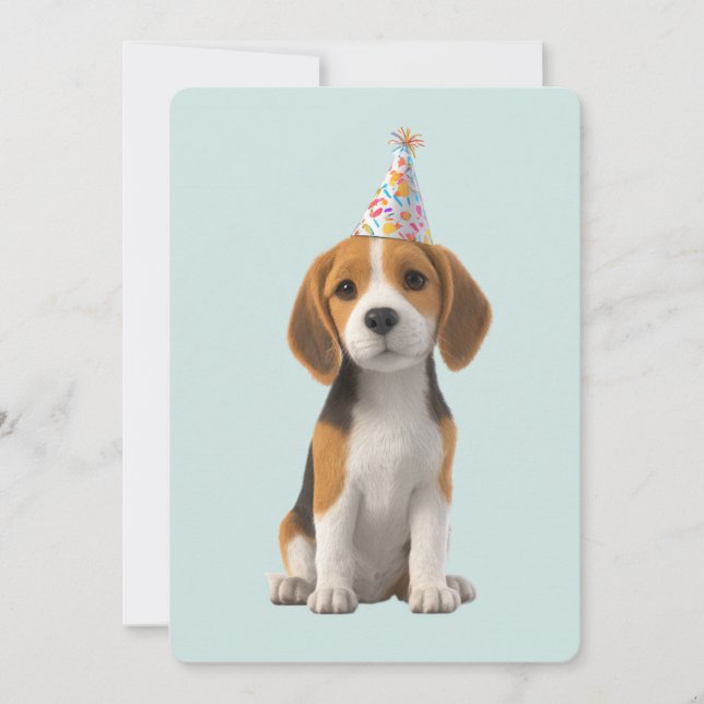 Invitation Fête d'anniversaire de Beagle (Devant)