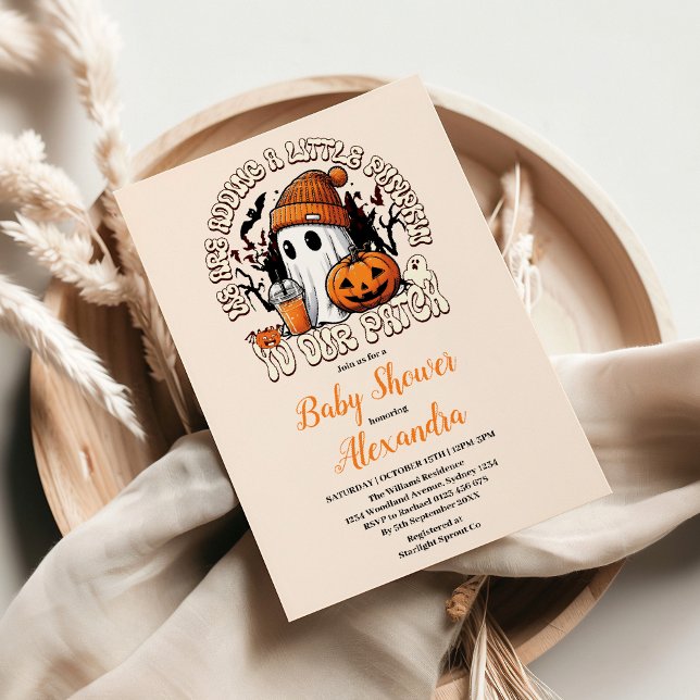 Invitation Fête d'anniversaire de bébé Halloween adorable (Créateur téléchargé)