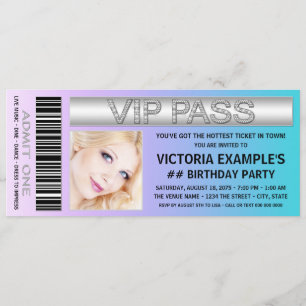 Invitation Fête d'anniversaire de billet d'admission