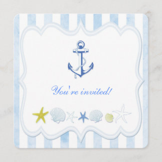 Invitation Fête d'anniversaire de Blue Stripes