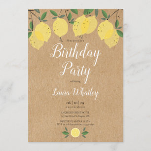 Invitation Fête d'anniversaire de Boho Lemons