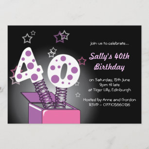 Invitation Fête d'anniversaire de boîte de ressort