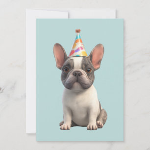 Invitation Fête d'anniversaire de Bouledogue Français