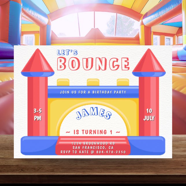 Invitation Fête d'anniversaire de Bounce House (Bounce House Birthday Party Invitation
)