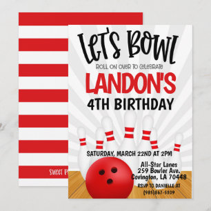 Invitation Fête d'anniversaire de bowling